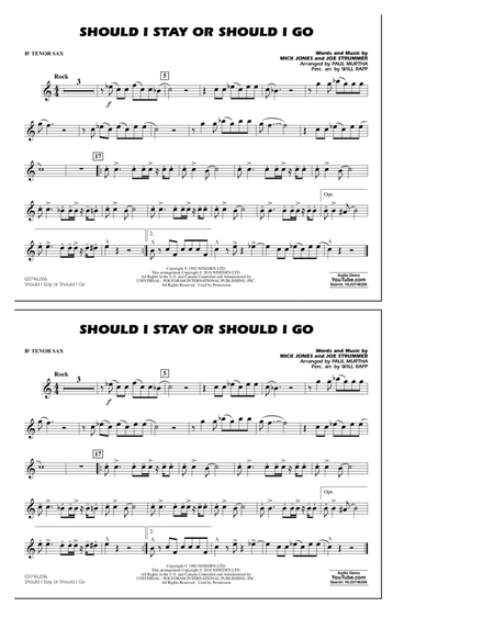 Should I Stay Or Should I Go - Bb Tenor Sax