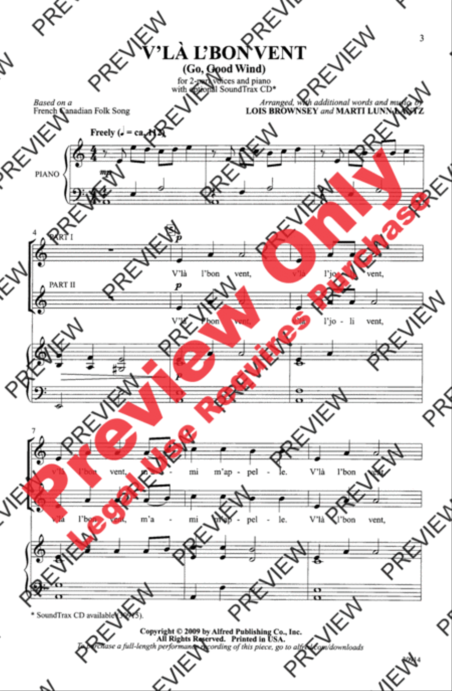 V'la l'Bon Vent V'la l'Bon Vent 2-Part scores gallery preview page 3