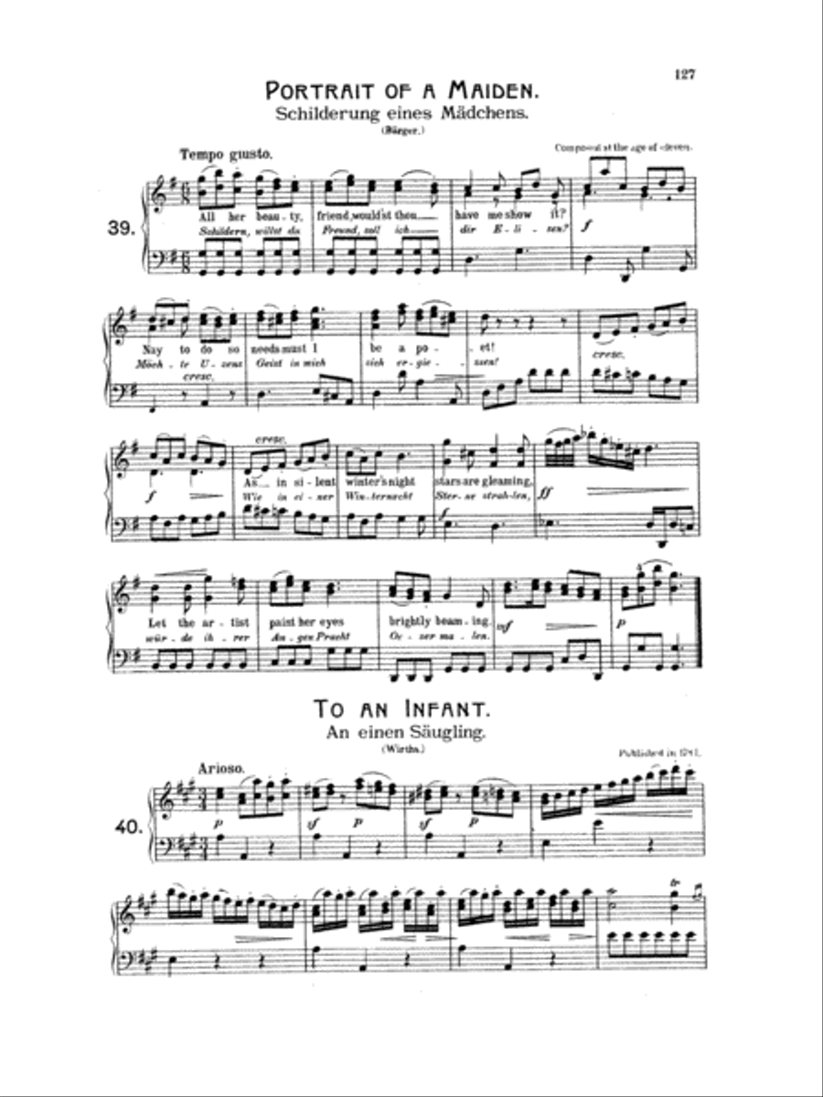Beethoven: Songs (Complete)-- 66 songs, mostly for Medium Voice (German/English) Medium Voice scores gallery preview page 1