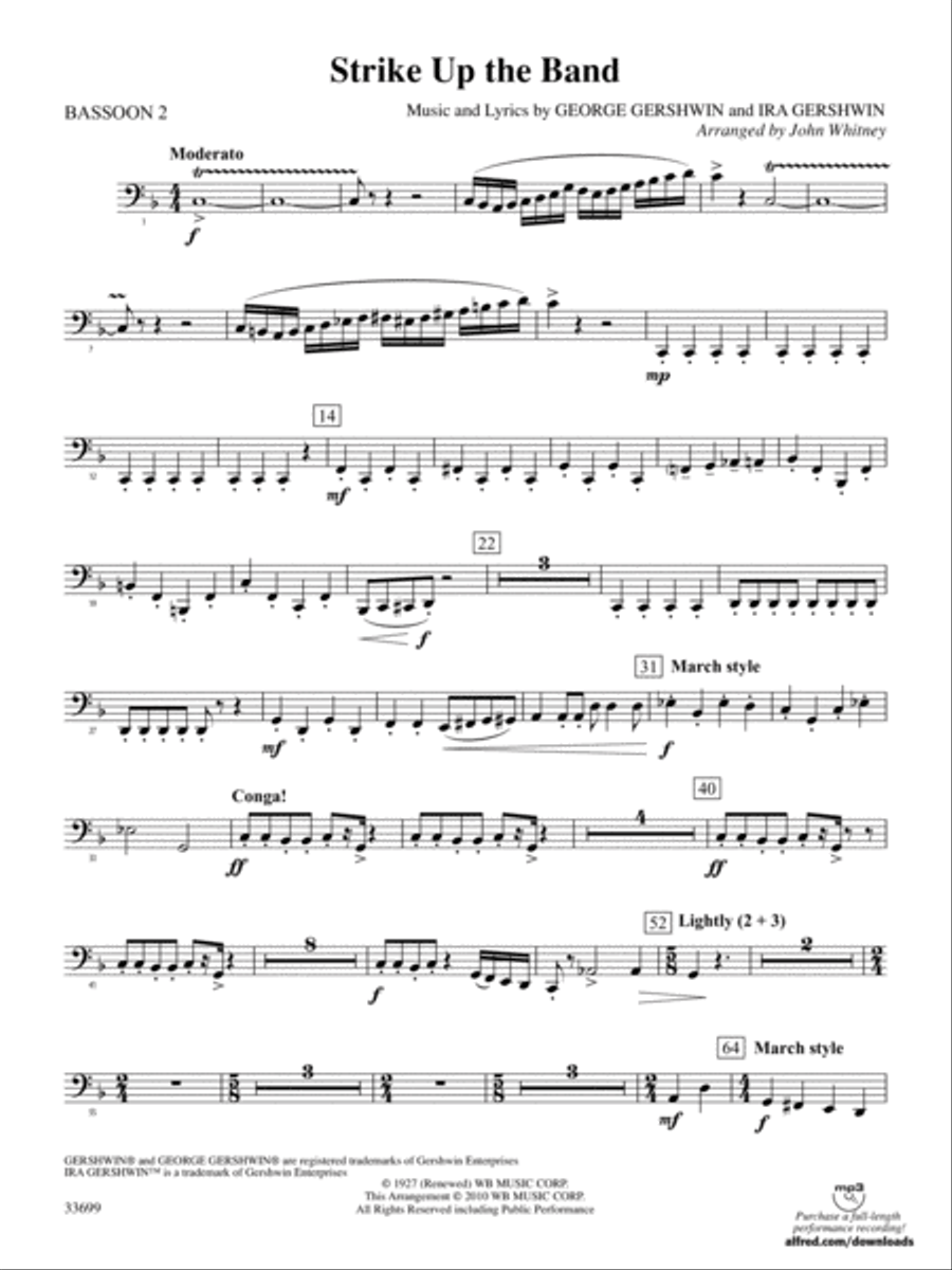 Strike Up the Band: 2nd Bassoon Full Orchestra scores gallery preview page 1