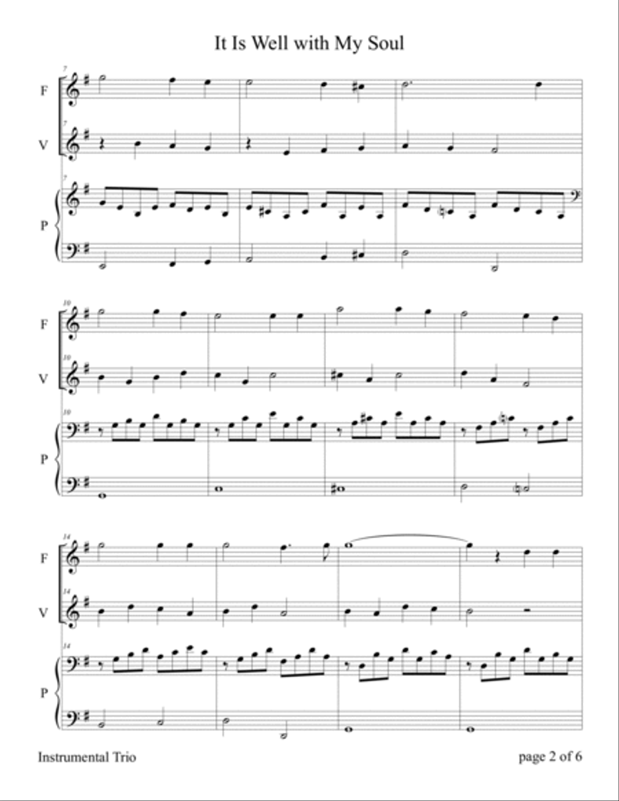 It Is Well (for Flute and/or Violin Duet with Piano accompaniment) Flute scores gallery preview page 6