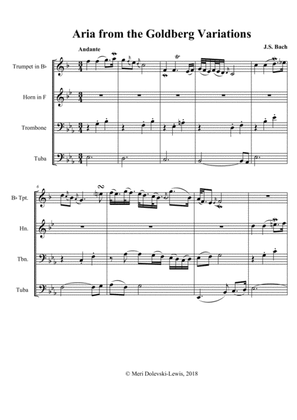 Aria from the Goldberg Variations: for Brass Quartet (trumpet, horn, trombone, tuba)