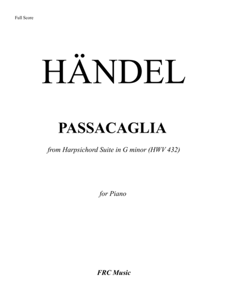 Händel: Passacaglia from Harpsichord Suite in G minor (HWV 432) for Piano image number null