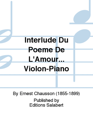 Book cover for Interlude Du Poeme De L'Amour... Violon-Piano