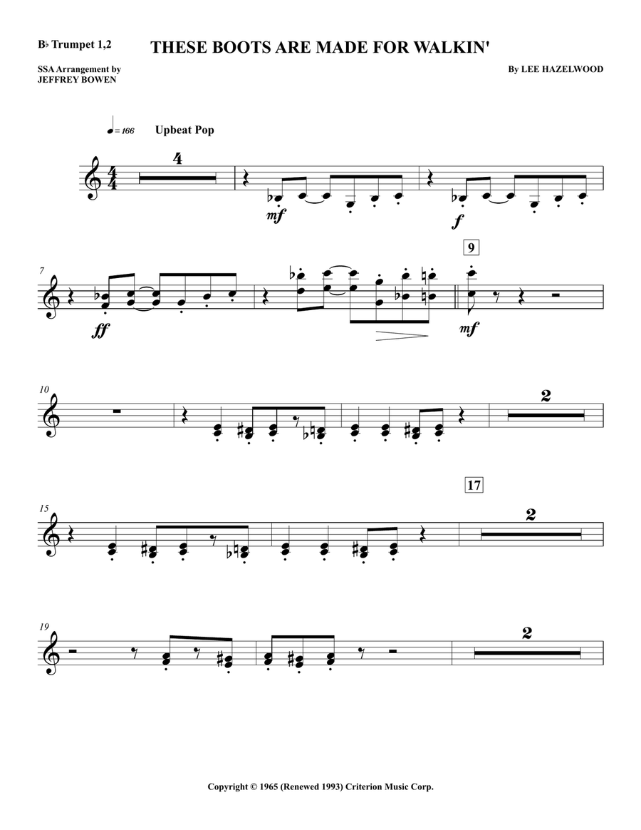 These Boots Are Made For Walkin' Concert Band scores gallery preview page 1