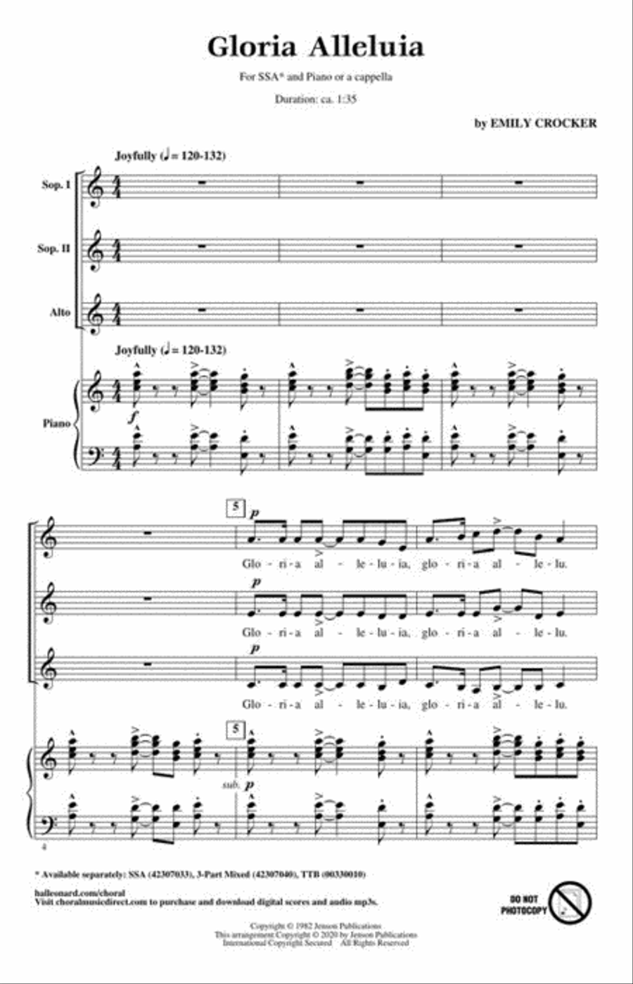 Gloria Alleluia SSA scores gallery preview page 3