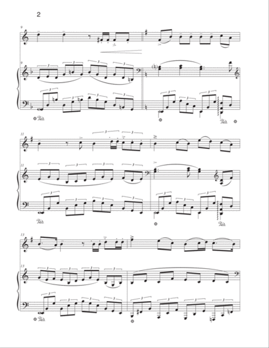 A CELEBRATION for Horn in F and Piano (Score and Part) Piano scores gallery preview page 4