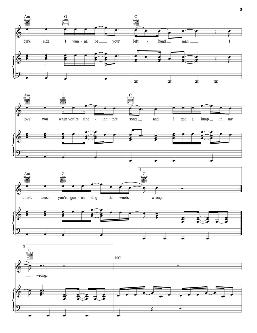 Riptide Piano, Vocal, Guitar scores gallery preview page 3