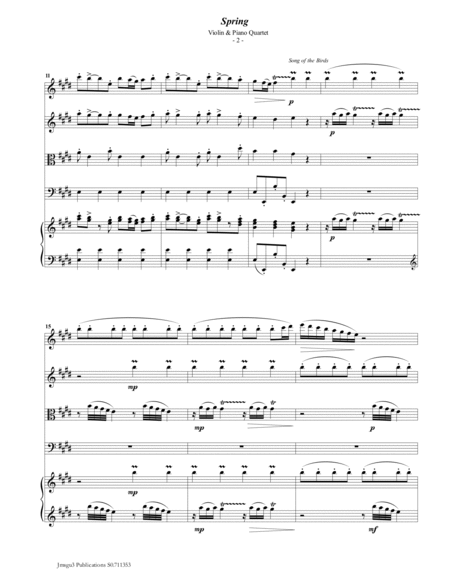 Vivaldi: The Four Seasons Complete for Violin & Piano Quartet image number null