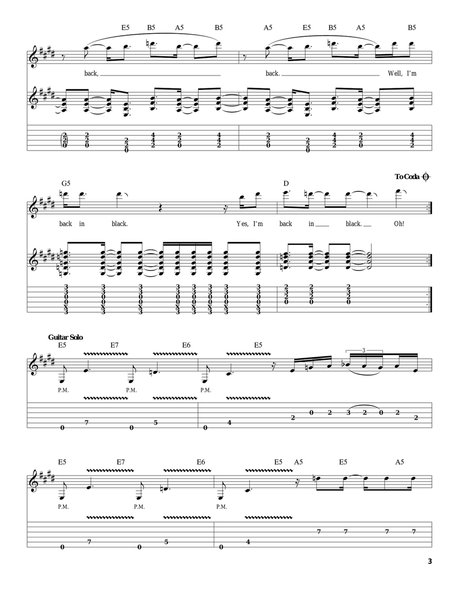 Back In Black Acoustic Guitar scores gallery preview page 3