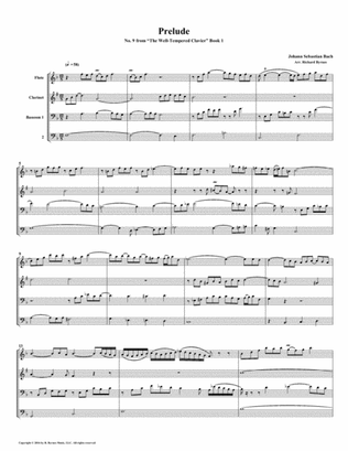 Prelude 09 from Well-Tempered Clavier, Book 1 (Woodwind Quartet)