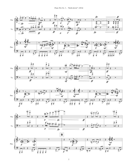 Piano Trio No. 3 ... Keith Jarrett (2014) for violin, cello and piano