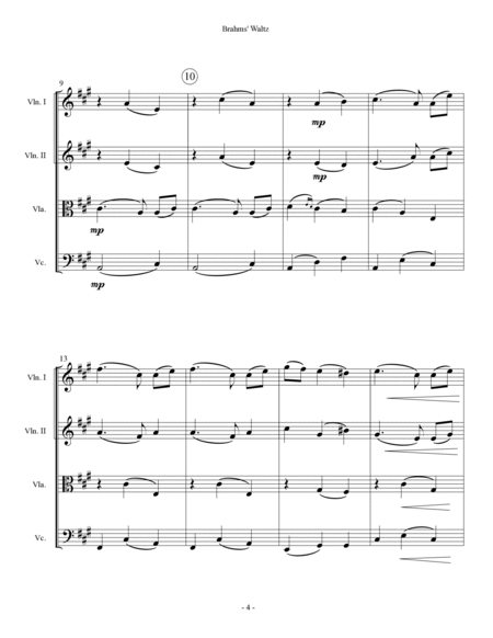 Brahms' Waltz - String Quartet image number null