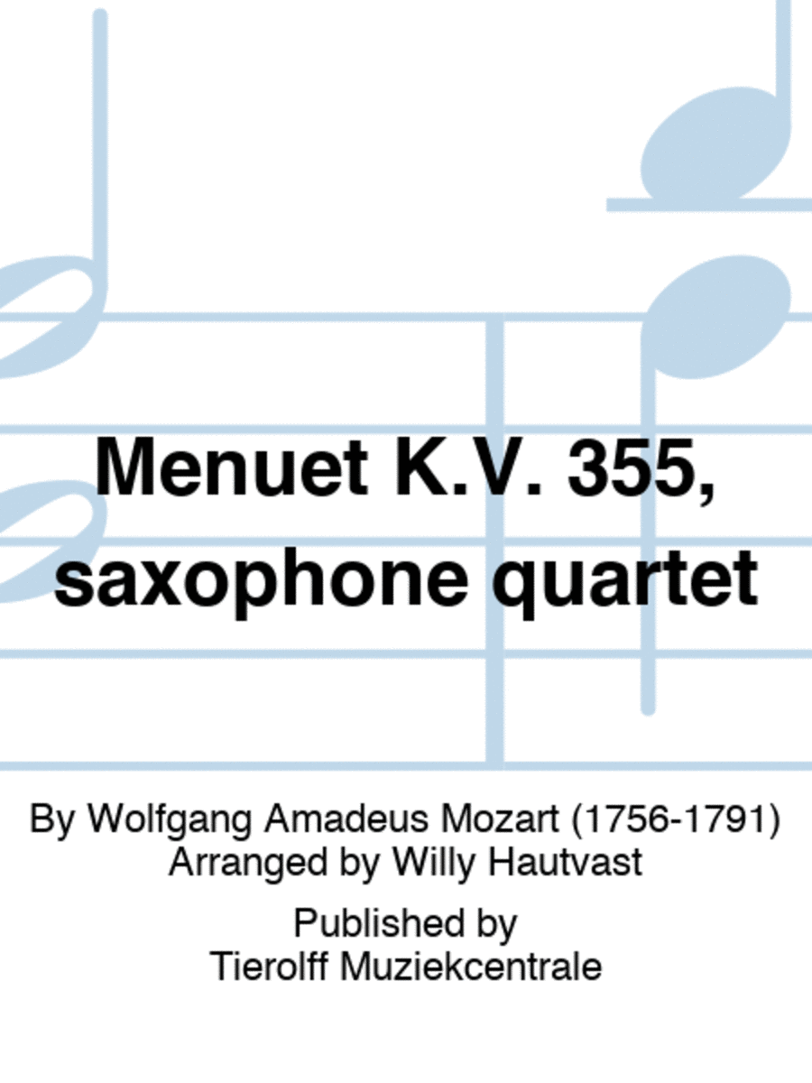 Menuet K.V. 355, saxophone quartet Saxophone Quartet scores gallery preview page 1