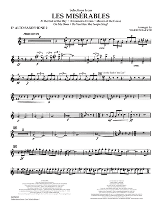 Selections from Les Misérables (arr. Warren Barker) - Eb Alto Saxophone 2