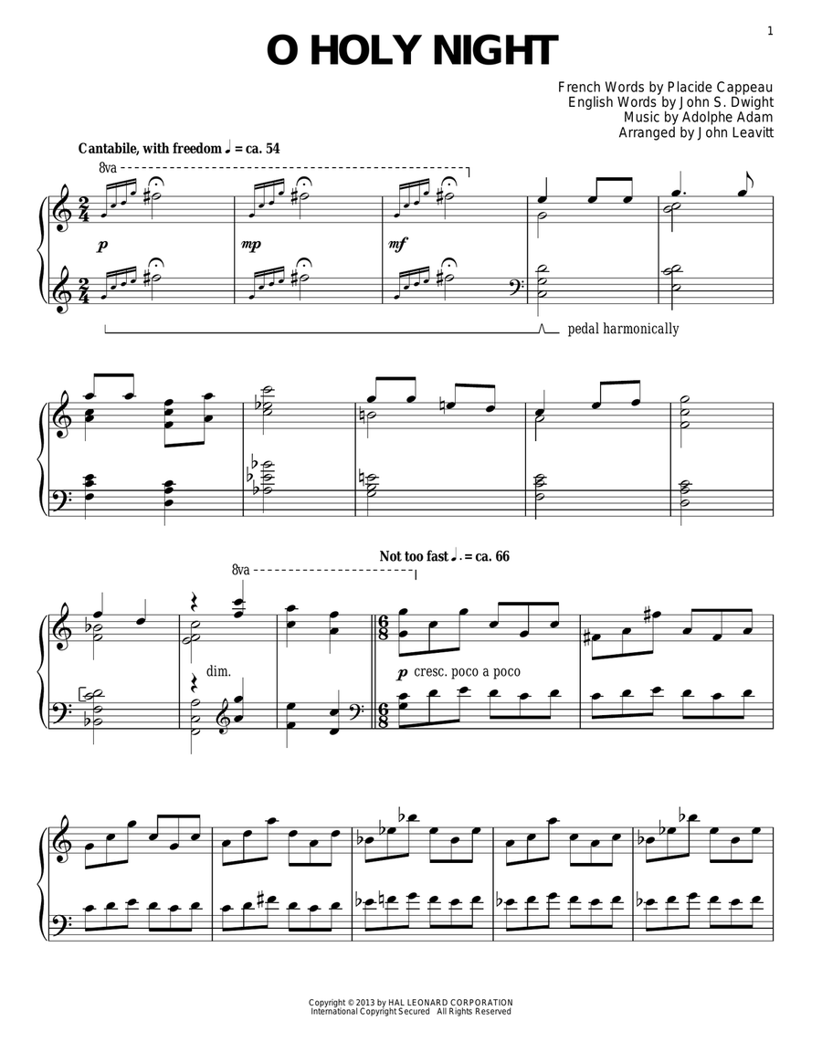 O Holy Night O Holy Night Piano Solo scores gallery preview page 1
