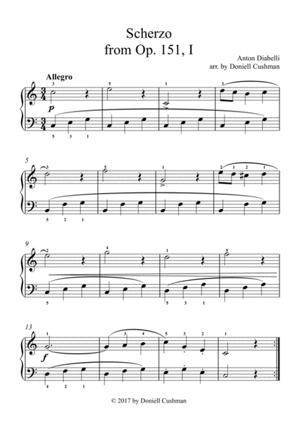 Scherzo from Opus 151, No. 2 - Solo Piano