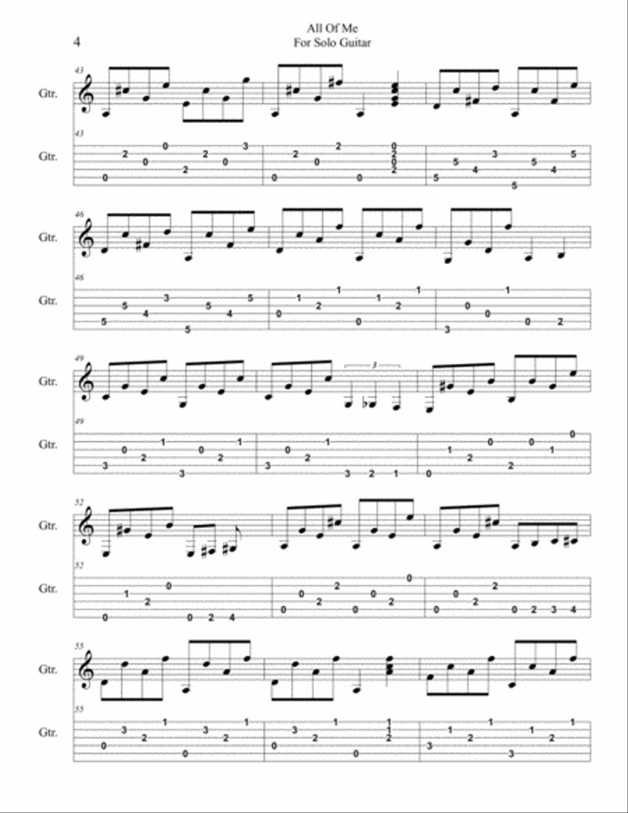 All Of Me Guitar Solo scores gallery preview page 4