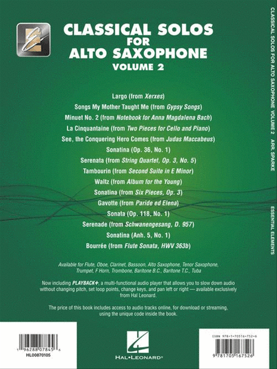 Classical Solos for Alto Sax – Volume 2