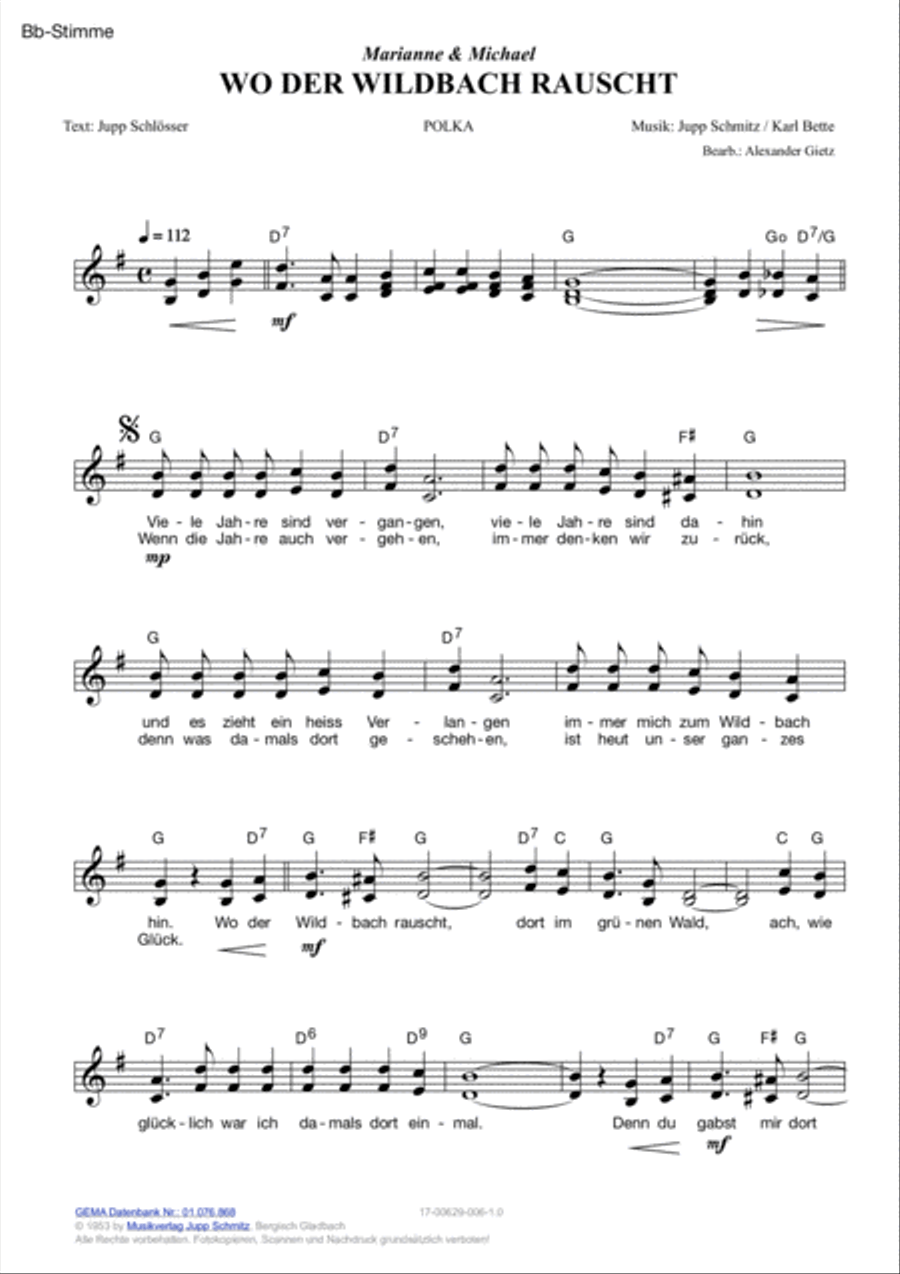 Wo der Wildbach rauscht Wo der Wildbach rauscht Voice scores gallery preview page 4