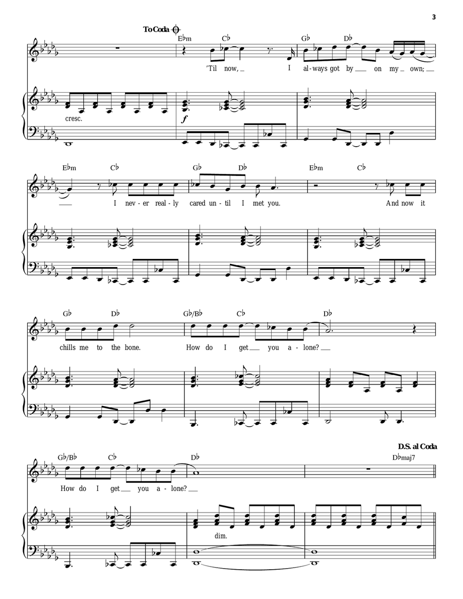Alone Piano, Vocal scores gallery preview page 3