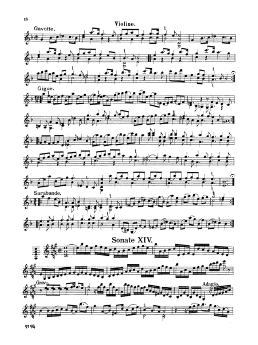 Biber: 16 Violin Sonatas, Volume II Violin scores gallery preview page 1