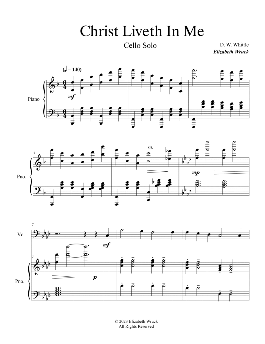 Christ Liveth In Me Christ Liveth In Me Piano scores gallery preview page 1