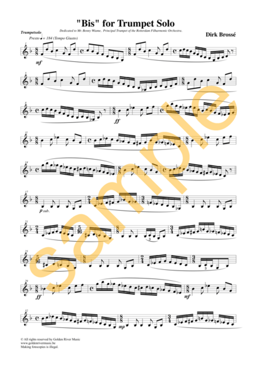 Bis for solo trumpet Trumpet Solo - Sheet Music page 2