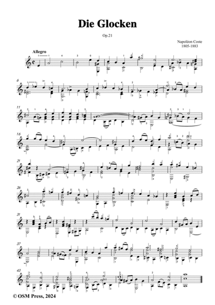 Coste-Die Glocken,Op.21,for Guitar image number null