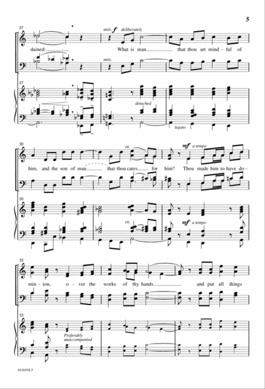 Psalm 8 4-Part scores gallery preview page 5