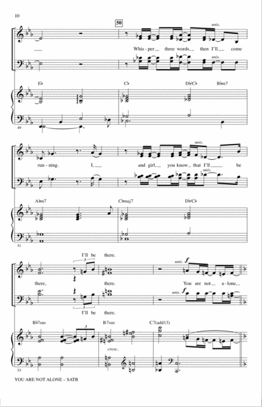 You Are Not Alone 4-Part scores gallery preview page 9