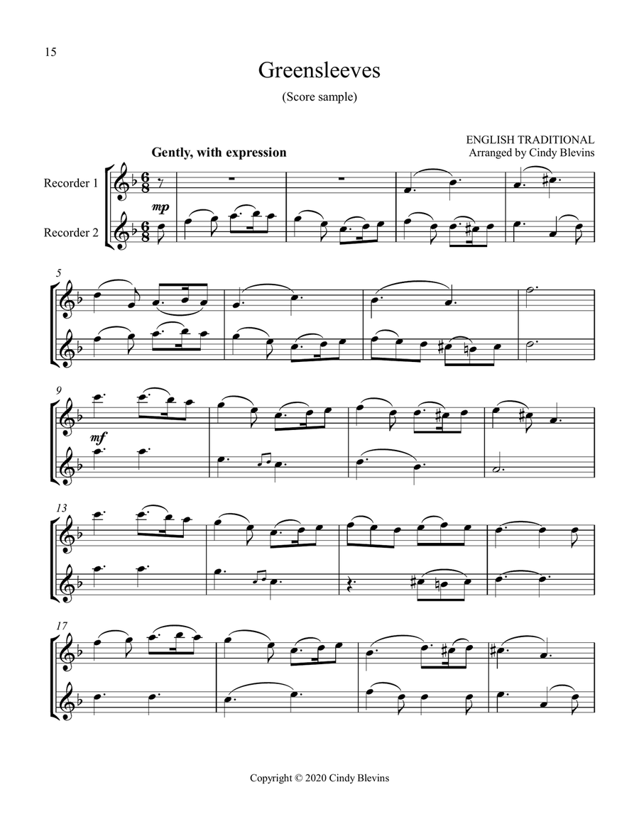 13 Songs for Christmas, Vol. 2, Recorder Duets Woodwind Duet scores gallery preview page 2