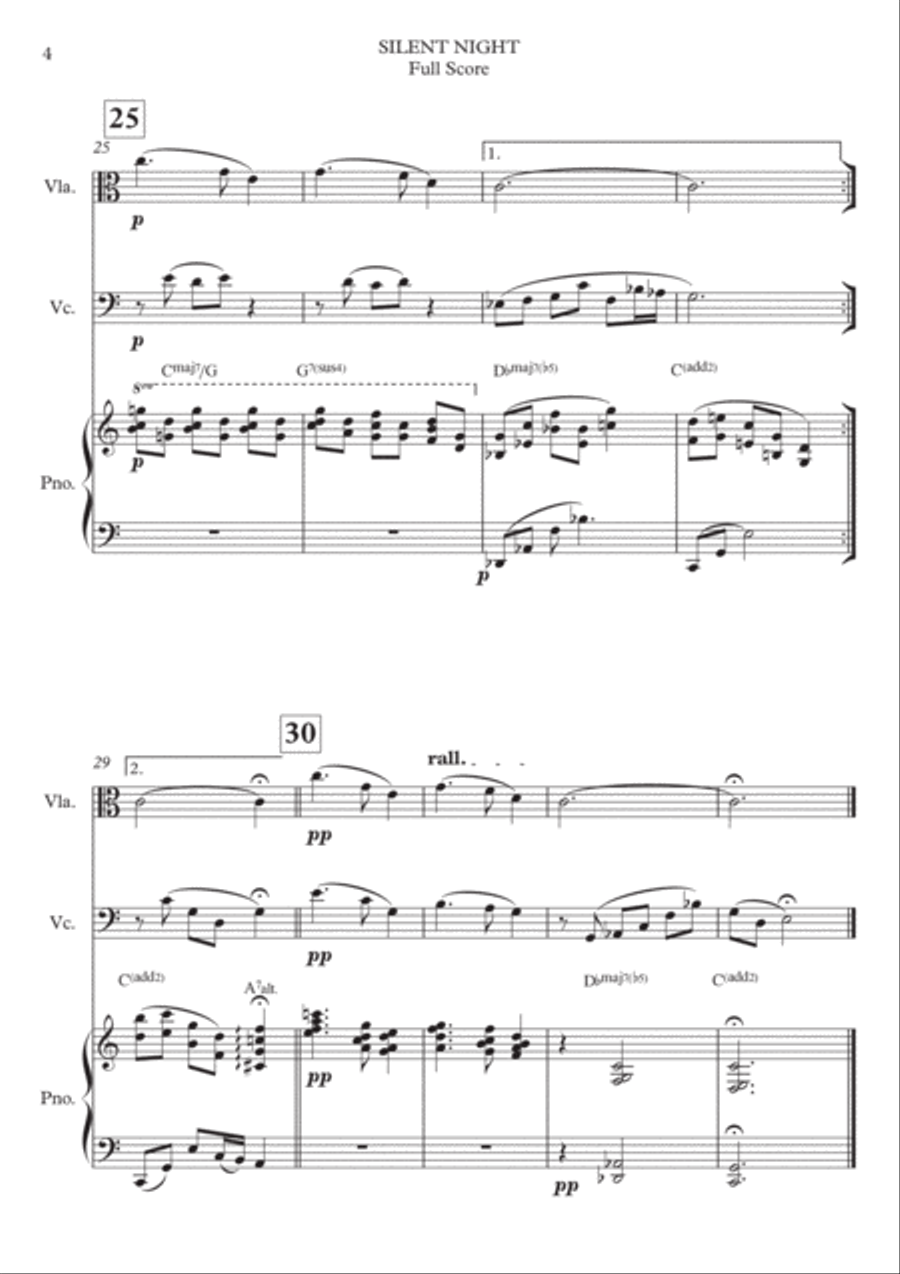 Silent Night (Noite Feliz) String Duet scores gallery preview page 5
