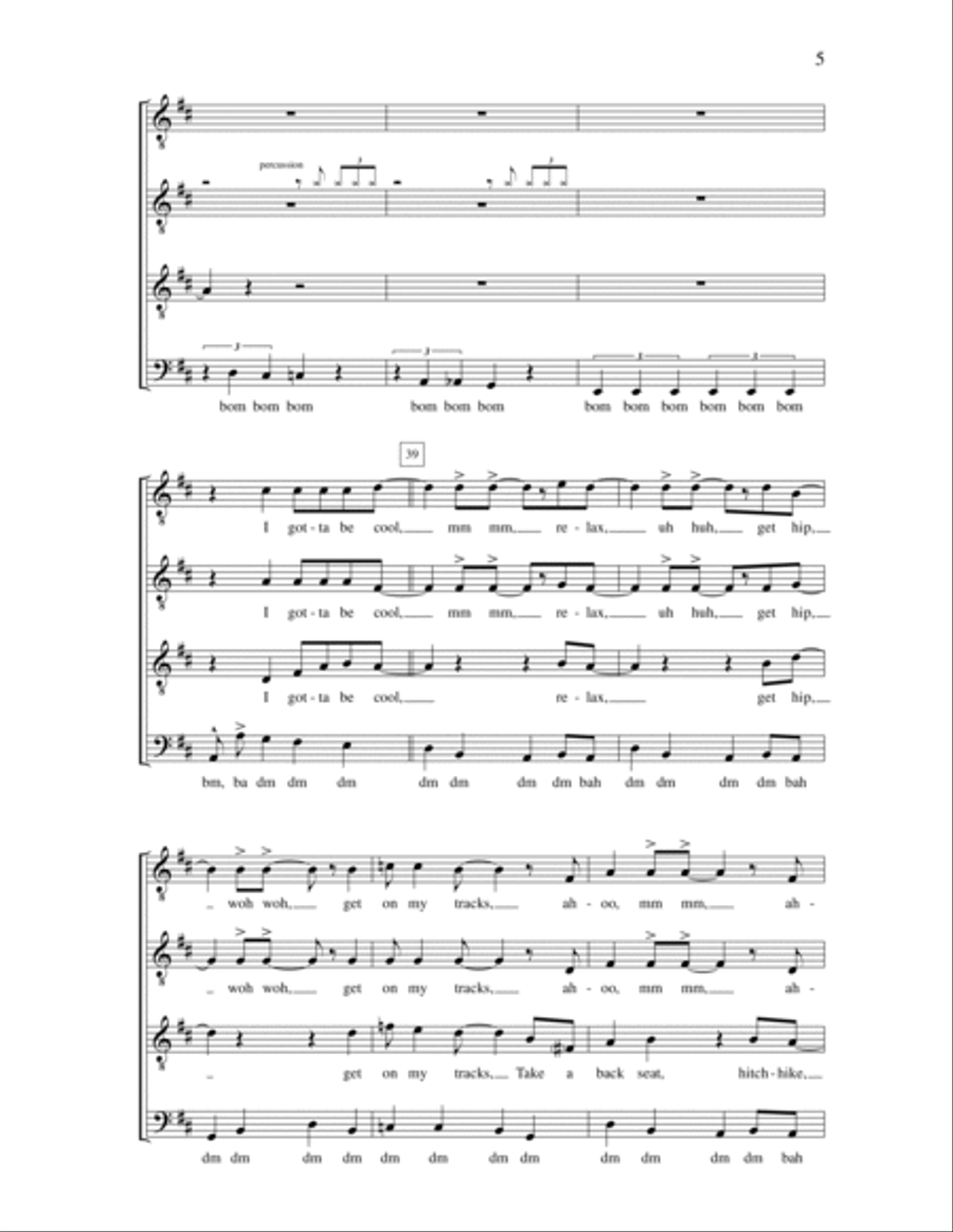 Crazy Little Thing Called Love (arr. Deke Sharon) TTBB scores gallery preview page 5