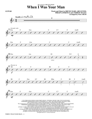 When I Was Your Man (arr. Mac Huff) - Guitar