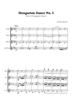 Hungarian Dance No. 5 by Brahms for Flute Ensemble