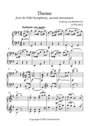 Beethoven - Fifth Symphony Theme (mvt.2)(With Note name)