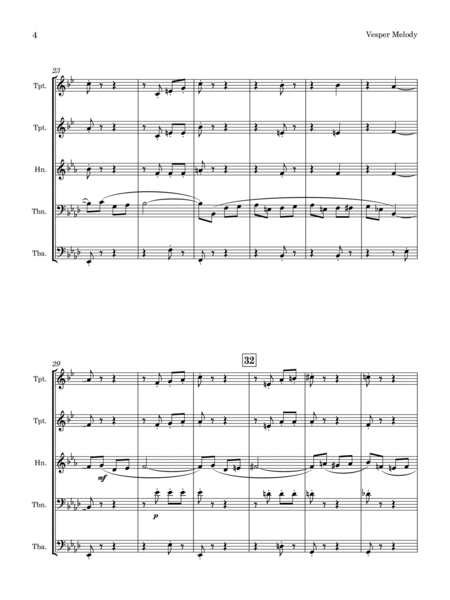 Vesper Melody (arr. for Brass Quintet) image number null