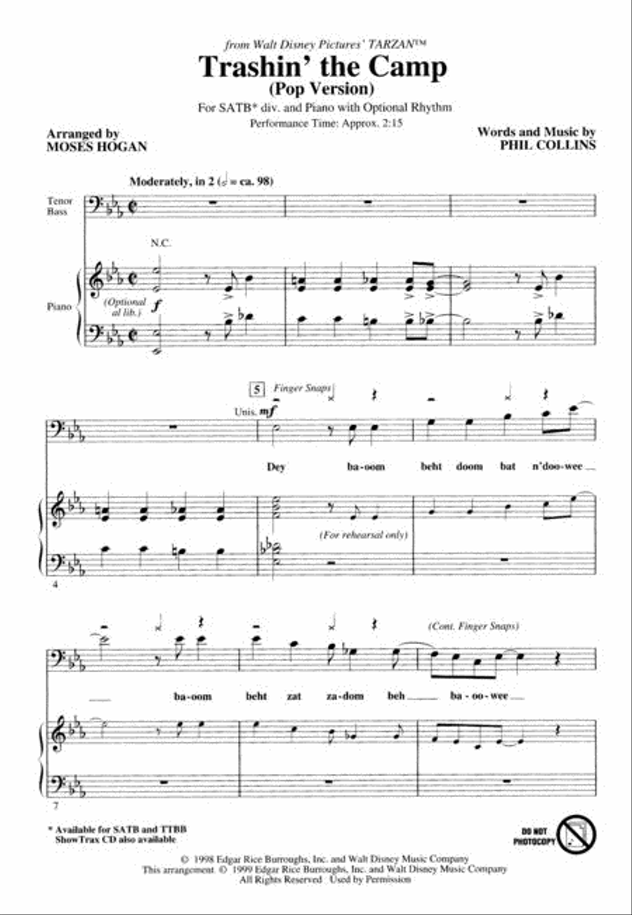 Trashin' the Camp (Pop Version) Divisi scores gallery preview page 2