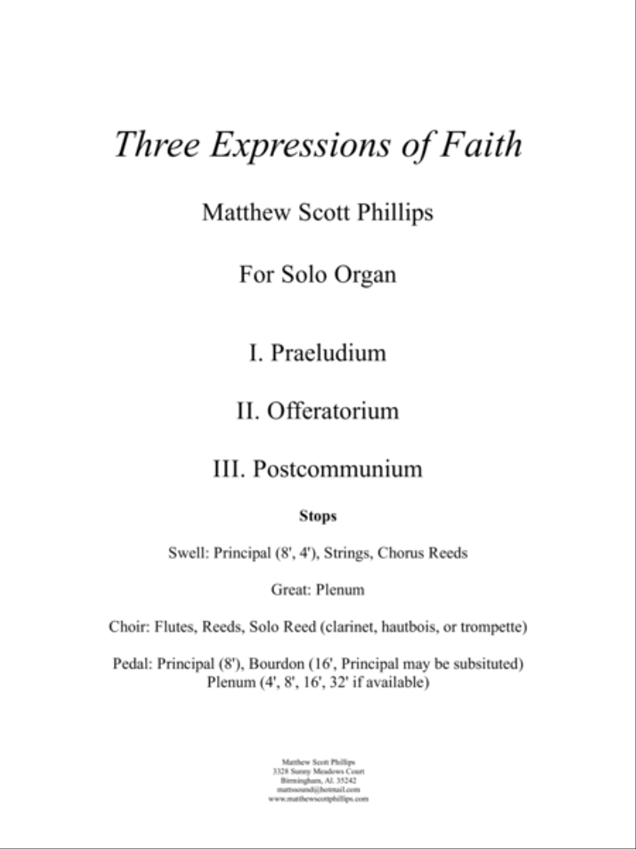 Three Expressions of Faith Three Expressions of Faith Organ Solo scores gallery preview page 2