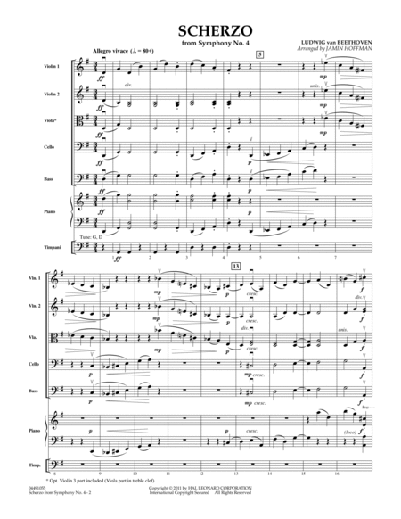 Scherzo from Symphony No. 4 - Full Score