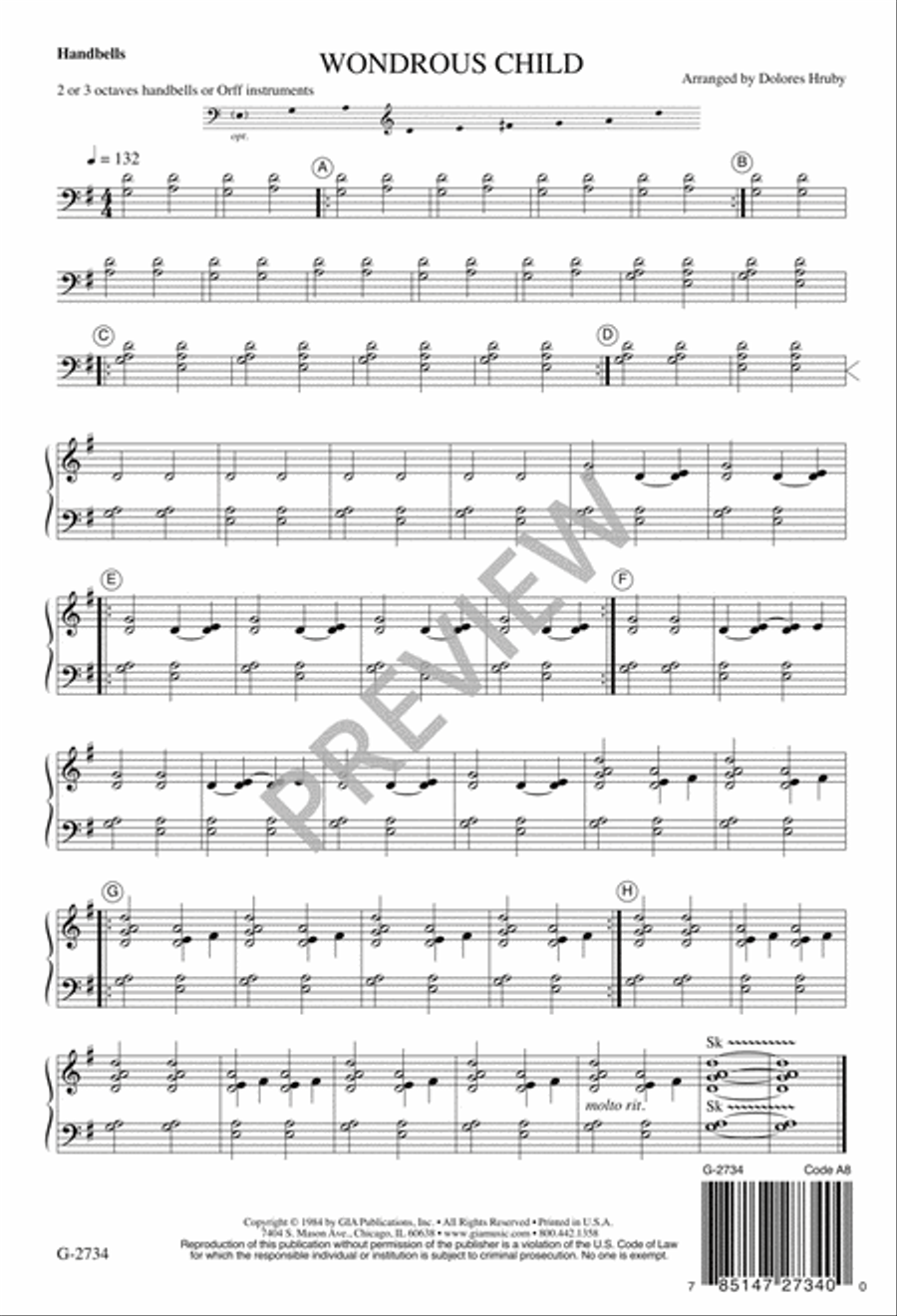 Wondrous Child Unison Choir scores gallery preview page 9