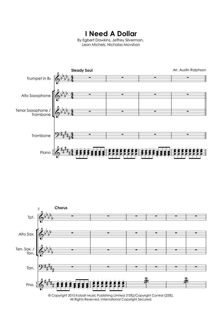 I Need A Dollar Small Ensemble scores gallery preview page 3