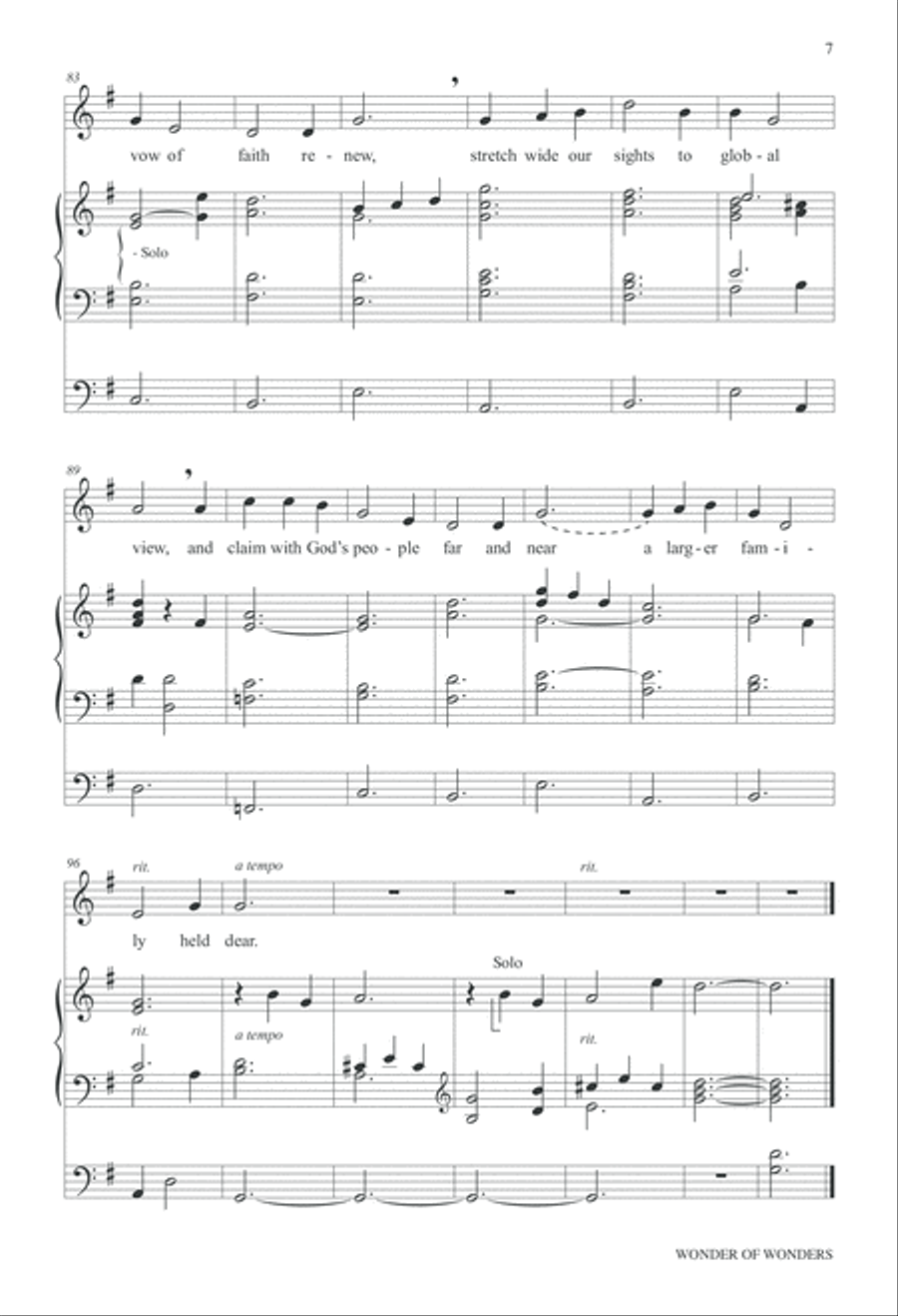 Wonder of Wonders Unison Choir scores gallery preview page 8