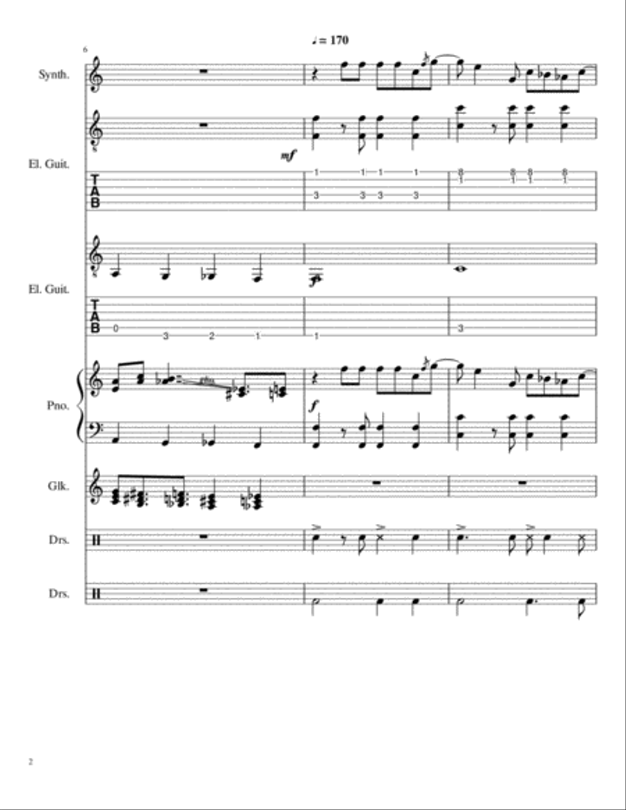 I cant fix you by the Living Tombstone Arr. Ashton Bilger Small Ensemble scores gallery preview page 2