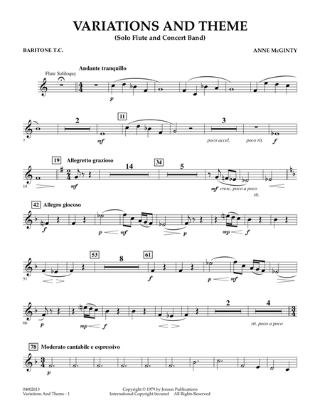 Variations And Theme (for Flute Solo And Band) - Baritone T.C.
