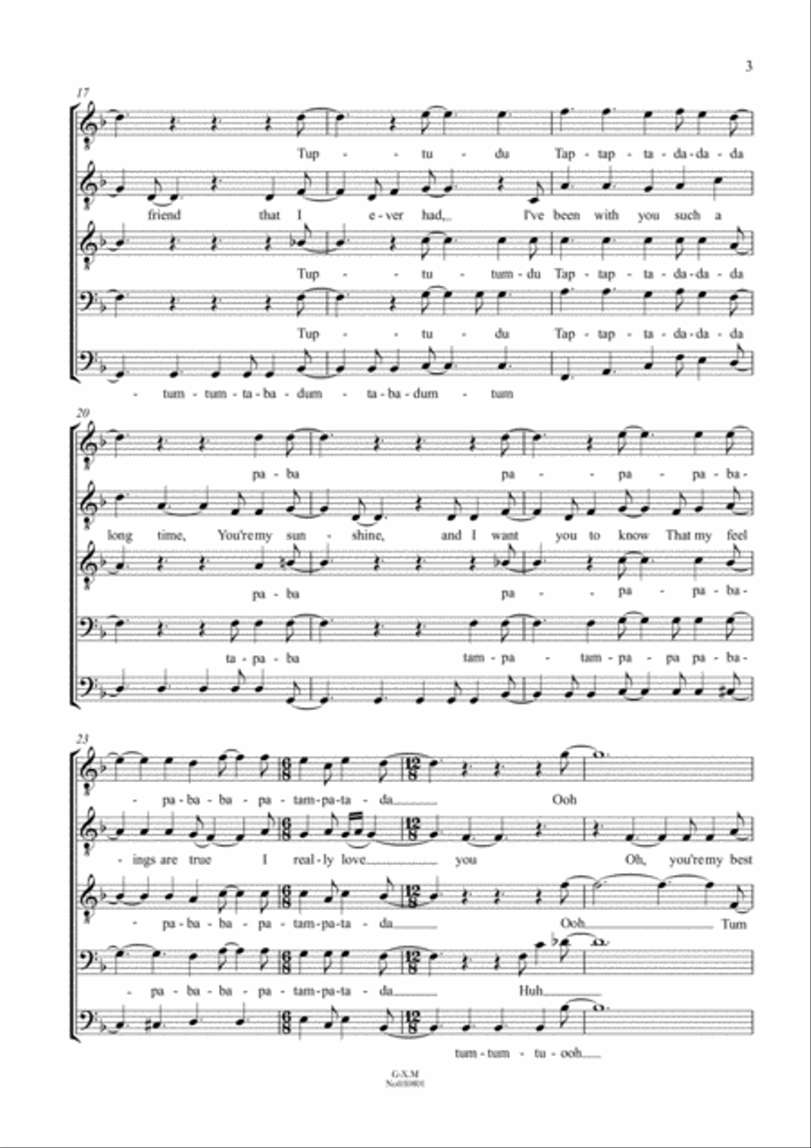 You're My Best Friend TTBB scores gallery preview page 4