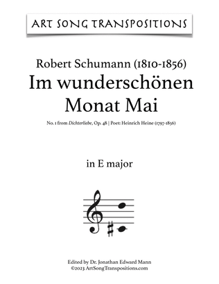 SCHUMANN: Im wunderschönen Monat Mai, Op. 48 no. 1 (transposed to E major)