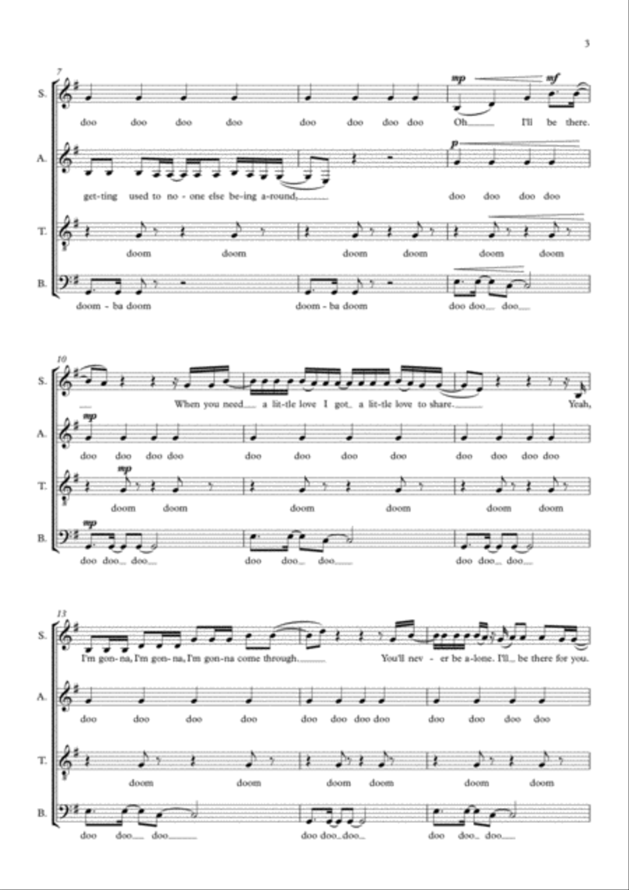 I'll Be There I'll Be There 4-Part scores gallery preview page 3