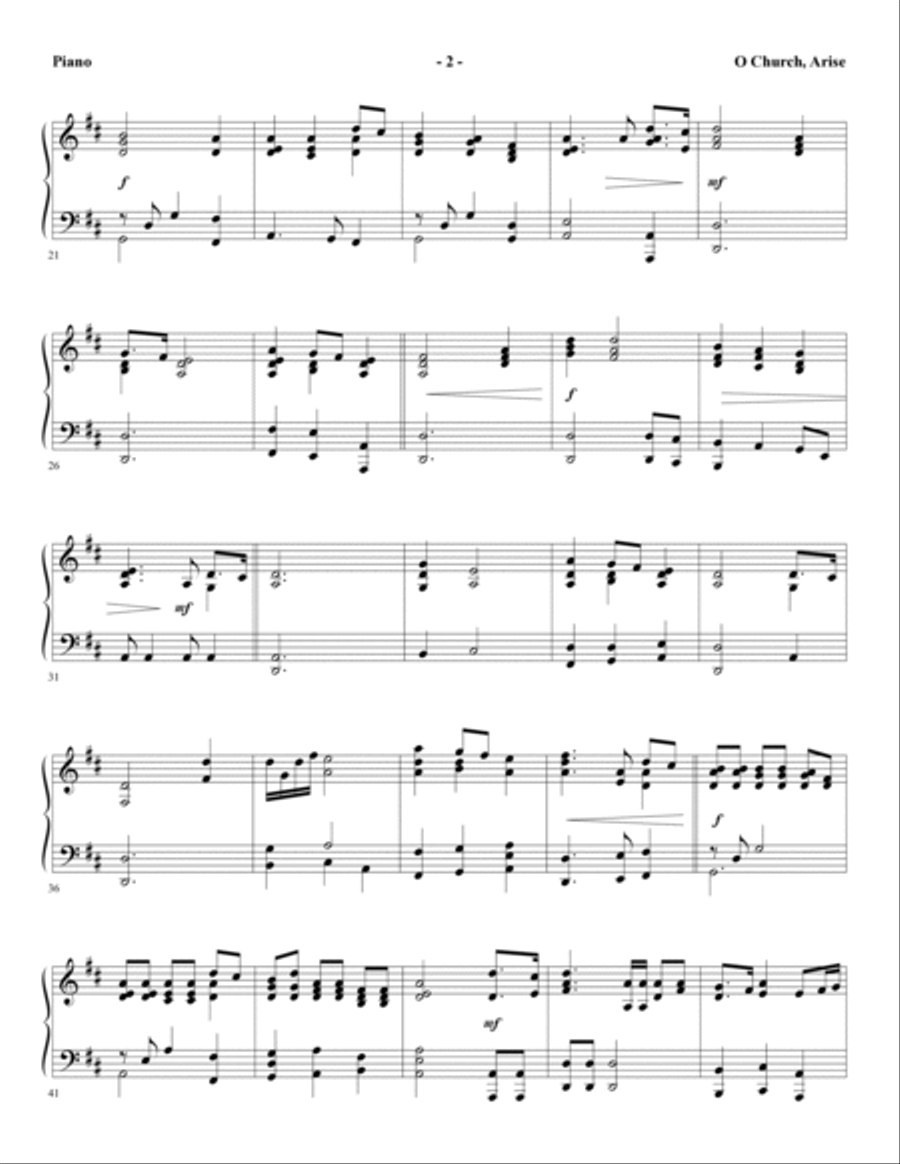 O Church, Arise (Arise, Shine) - Piano Choir scores gallery preview page 2